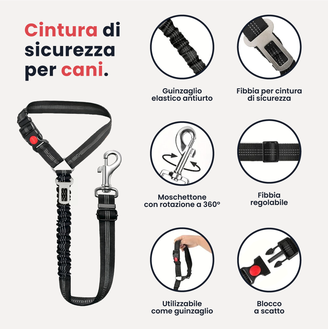 Cintura di Sicurezza per Cani - Viaggia in Sicurezza