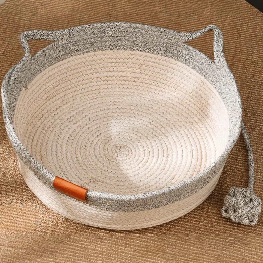 Woven Rope Cat Basket