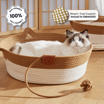 Cesta per Gatti in Corda Intrecciata