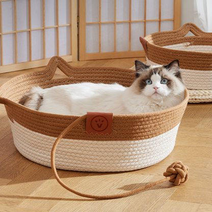 Woven Rope Cat Basket