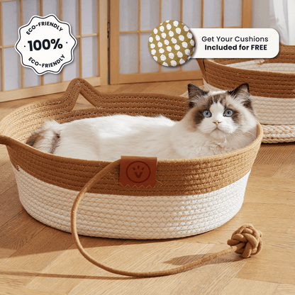 Handwoven Rope Cat Basket